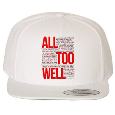 All Too Well Swiftie Wool Snapback Cap