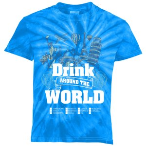 Around The World Traveler Cool Gift Kids Tie-Dye T-Shirt