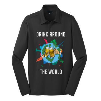 Around The World Vacation Ing Beer Traveler Gift Silk Touch Performance Long Sleeve Polo