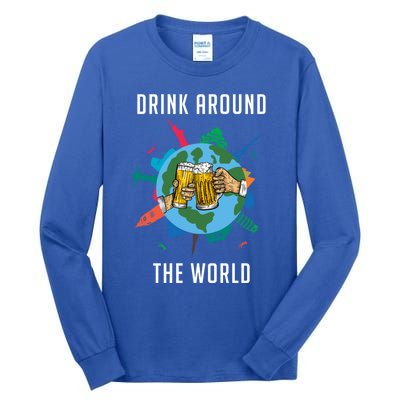 Around The World Vacation Ing Beer Traveler Gift Tall Long Sleeve T-Shirt