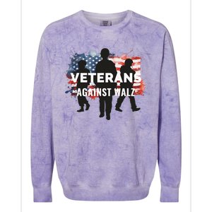 Anti Tim Walz Stolen Valor Veterans Against Walz Colorblast Crewneck Sweatshirt