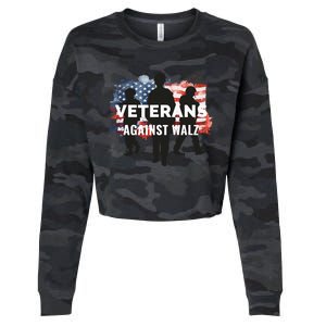 Anti Tim Walz Stolen Valor Veterans Against Walz Cropped Pullover Crew