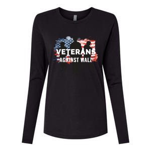 Anti Tim Walz Stolen Valor Veterans Against Walz Womens Cotton Relaxed Long Sleeve T-Shirt