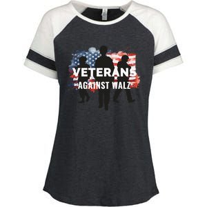 Anti Tim Walz Stolen Valor Veterans Against Walz Enza Ladies Jersey Colorblock Tee