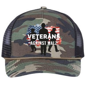 Anti Tim Walz Stolen Valor Veterans Against Walz Retro Rope Trucker Hat Cap