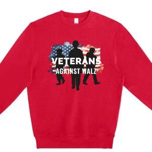 Anti Tim Walz Stolen Valor Veterans Against Walz Premium Crewneck Sweatshirt