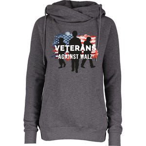 Anti Tim Walz Stolen Valor Veterans Against Walz Womens Funnel Neck Pullover Hood