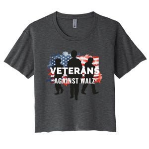 Anti Tim Walz Stolen Valor Veterans Against Walz Women's Crop Top Tee