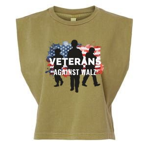 Anti Tim Walz Stolen Valor Veterans Against Walz Garment-Dyed Women's Muscle Tee