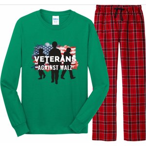 Anti Tim Walz Stolen Valor Veterans Against Walz Long Sleeve Pajama Set