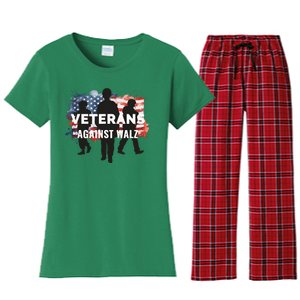 Anti Tim Walz Stolen Valor Veterans Against Walz Women's Flannel Pajama Set