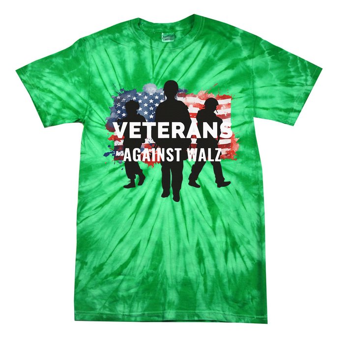 Anti Tim Walz Stolen Valor Veterans Against Walz Tie-Dye T-Shirt