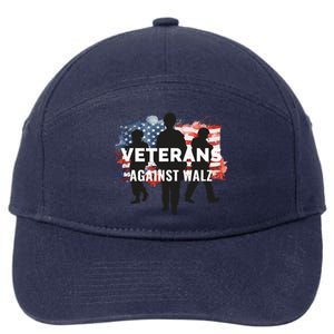 Anti Tim Walz Stolen Valor Veterans Against Walz 7-Panel Snapback Hat