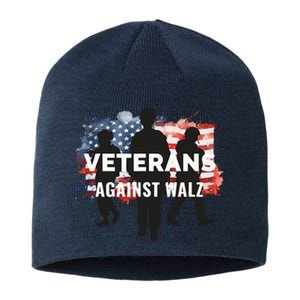 Anti Tim Walz Stolen Valor Veterans Against Walz Sustainable Beanie