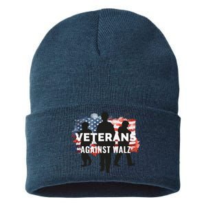 Anti Tim Walz Stolen Valor Veterans Against Walz Sustainable Knit Beanie