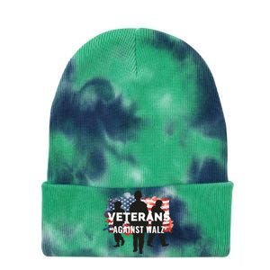 Anti Tim Walz Stolen Valor Veterans Against Walz Tie Dye 12in Knit Beanie