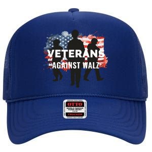 Anti Tim Walz Stolen Valor Veterans Against Walz High Crown Mesh Back Trucker Hat