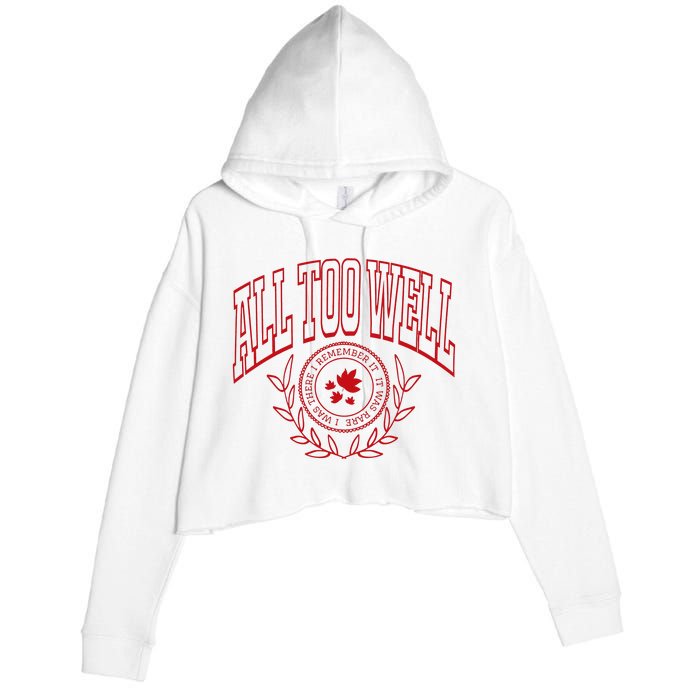 All Too Well Swiftie Crop Fleece Hoodie