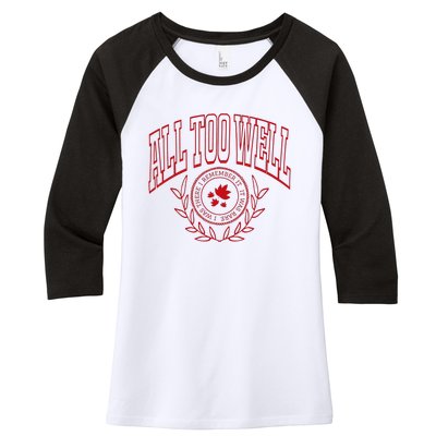 All Too Well Swiftie Women's Tri-Blend 3/4-Sleeve Raglan Shirt