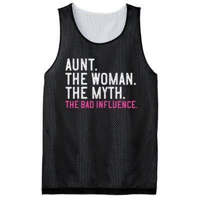 Aunt The Woman The Myth The Bad Influence Vintage Women Mesh Reversible Basketball Jersey Tank