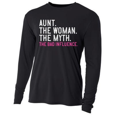 Aunt The Woman The Myth The Bad Influence Vintage Women Cooling Performance Long Sleeve Crew