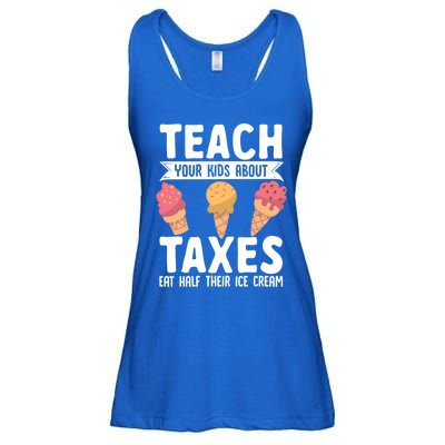 Accountant Teach Your About Taxes Eat Half Ice Cream Gift Ladies Essential Flowy Tank