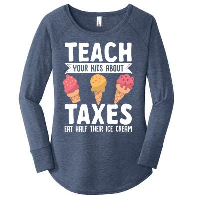 Accountant Teach Your About Taxes Eat Half Ice Cream Gift Women's Perfect Tri Tunic Long Sleeve Shirt