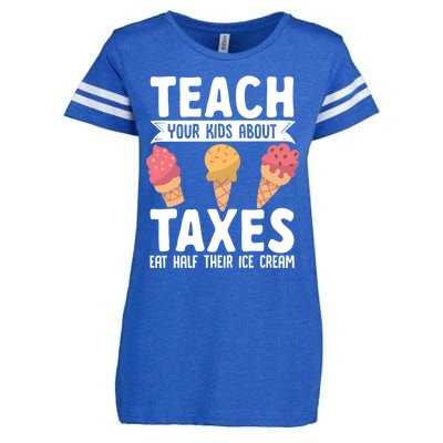 Accountant Teach Your About Taxes Eat Half Ice Cream Gift Enza Ladies Jersey Football T-Shirt