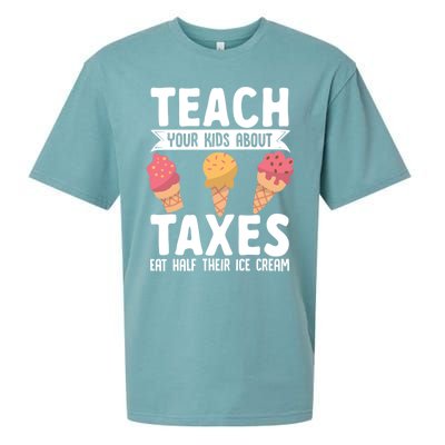 Accountant Teach Your About Taxes Eat Half Ice Cream Gift Sueded Cloud Jersey T-Shirt