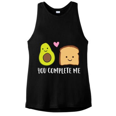 Avocado Toast You Complete Me Valentines Day Avocado Toast Ladies PosiCharge Tri-Blend Wicking Tank