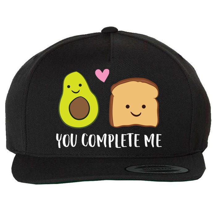 Avocado Toast You Complete Me Valentines Day Avocado Toast Wool Snapback Cap