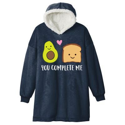Avocado Toast You Complete Me Valentines Day Avocado Toast Hooded Wearable Blanket
