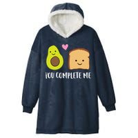 Avocado Toast You Complete Me Valentines Day Avocado Toast Hooded Wearable Blanket