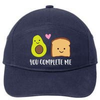 Avocado Toast You Complete Me Valentines Day Avocado Toast 7-Panel Snapback Hat