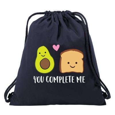 Avocado Toast You Complete Me Valentines Day Avocado Toast Drawstring Bag