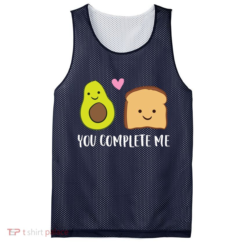 Avocado Toast You Complete Me Valentines Day Avocado Toast Mesh Reversible Basketball Jersey Tank