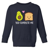 Avocado Toast You Complete Me Valentines Day Avocado Toast Toddler Sweatshirt