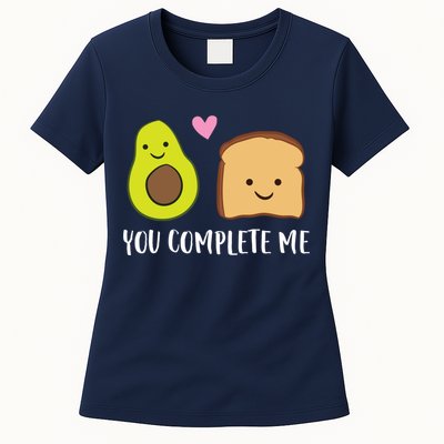 Avocado Toast You Complete Me Valentines Day Avocado Toast Womens T-Shirt