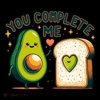 Avocado Toast You Complete Me Valentines Day 7-Panel Snapback Hat
