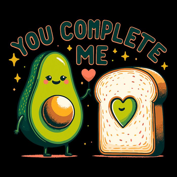 Avocado Toast You Complete Me Valentines Day Drawstring Bag