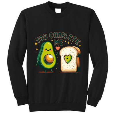 Avocado Toast You Complete Me Valentines Day Tall Sweatshirt