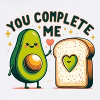 Avocado Toast You Complete Me Valentines Day Garment-Dyed Sweatshirt