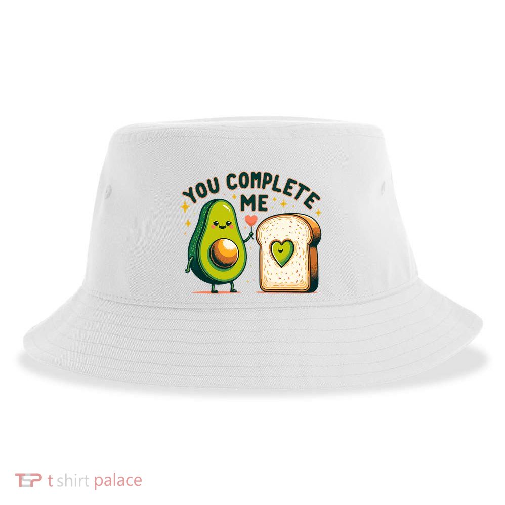 Avocado Toast You Complete Me Valentines Day Sustainable Bucket Hat