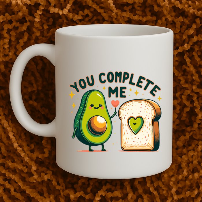 Avocado Toast You Complete Me Valentines Day Mug