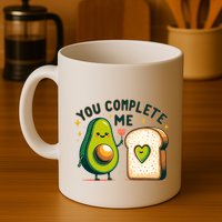 Avocado Toast You Complete Me Valentines Day Mug