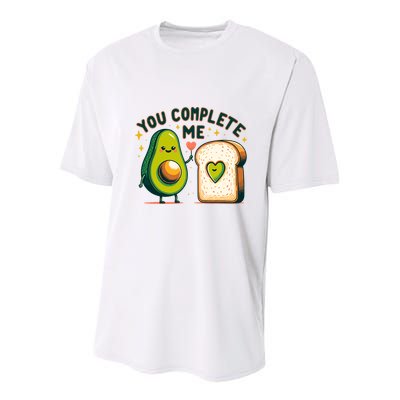 Avocado Toast You Complete Me Valentines Day Youth Performance Sprint T-Shirt
