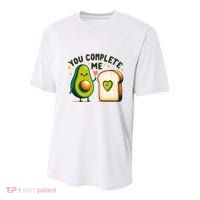 Avocado Toast You Complete Me Valentines Day Youth Performance Sprint T-Shirt