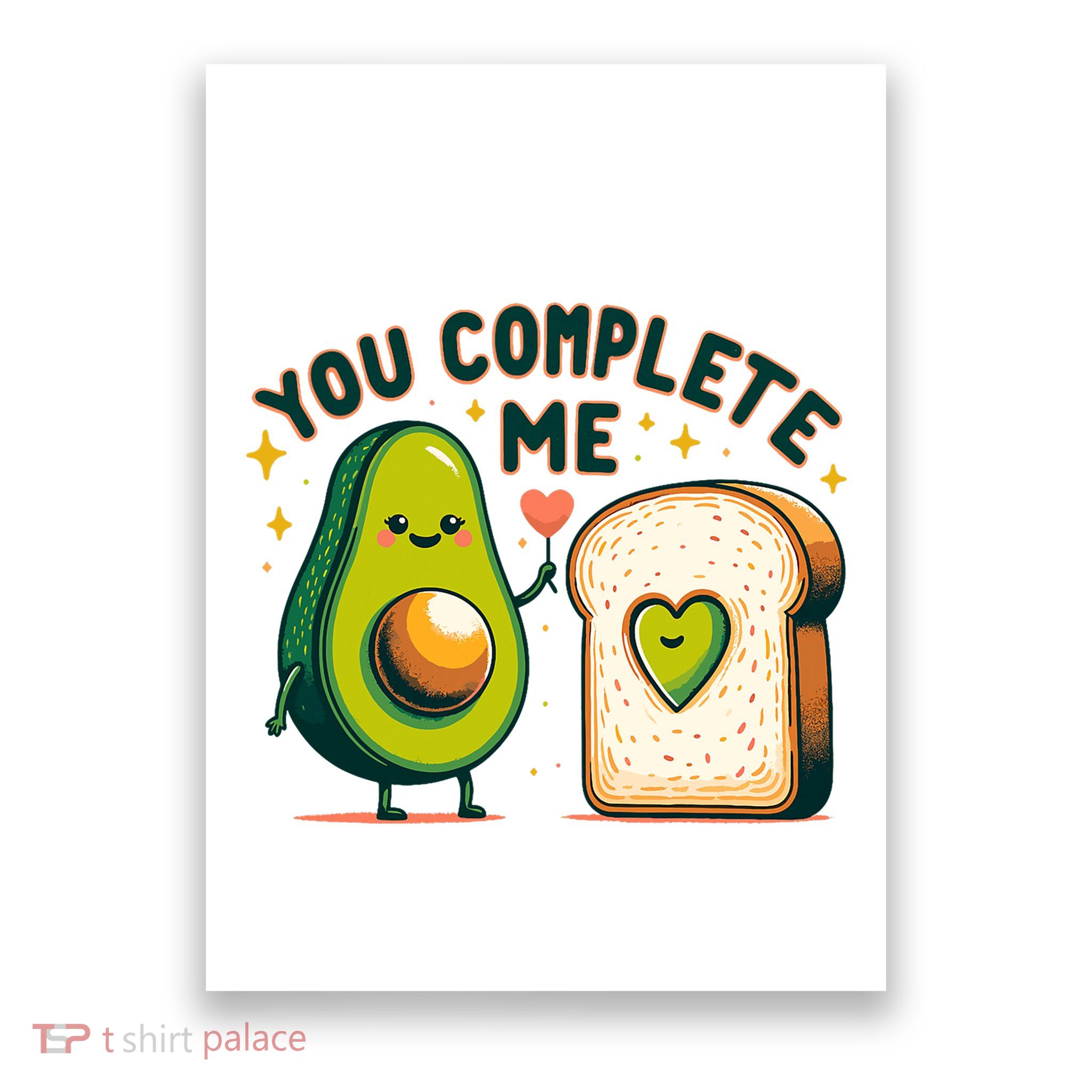 Avocado Toast You Complete Me Valentines Day Poster