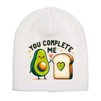 Avocado Toast You Complete Me Valentines Day Short Acrylic Beanie