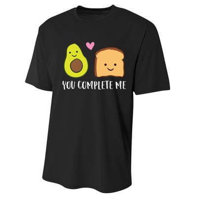 Avocado Toast You Complete Me Valentines Day Avocado Toast Performance Sprint T-Shirt